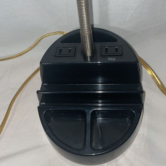 Desk lamp with outlet and slots for office supplies - Picture 2 of 7